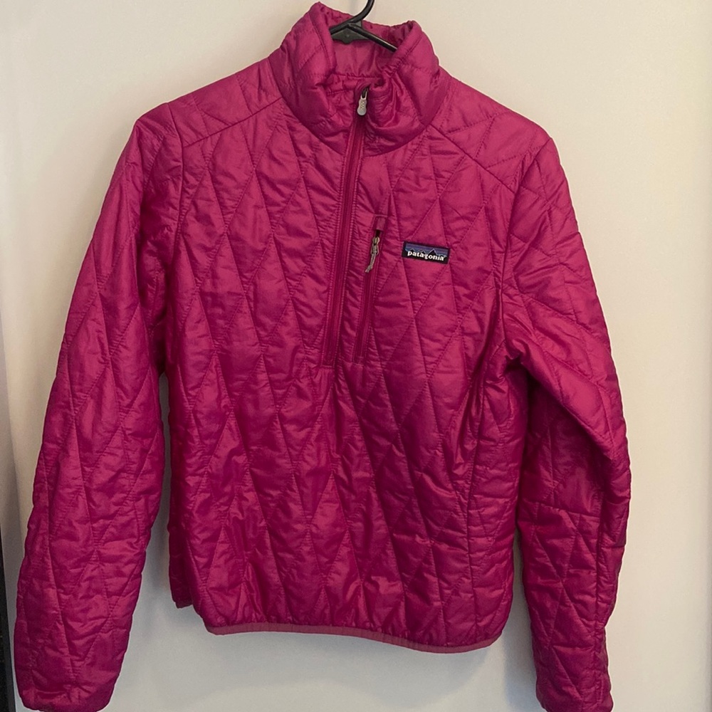 Patagonia pink nano puff 1/2 zip jacket